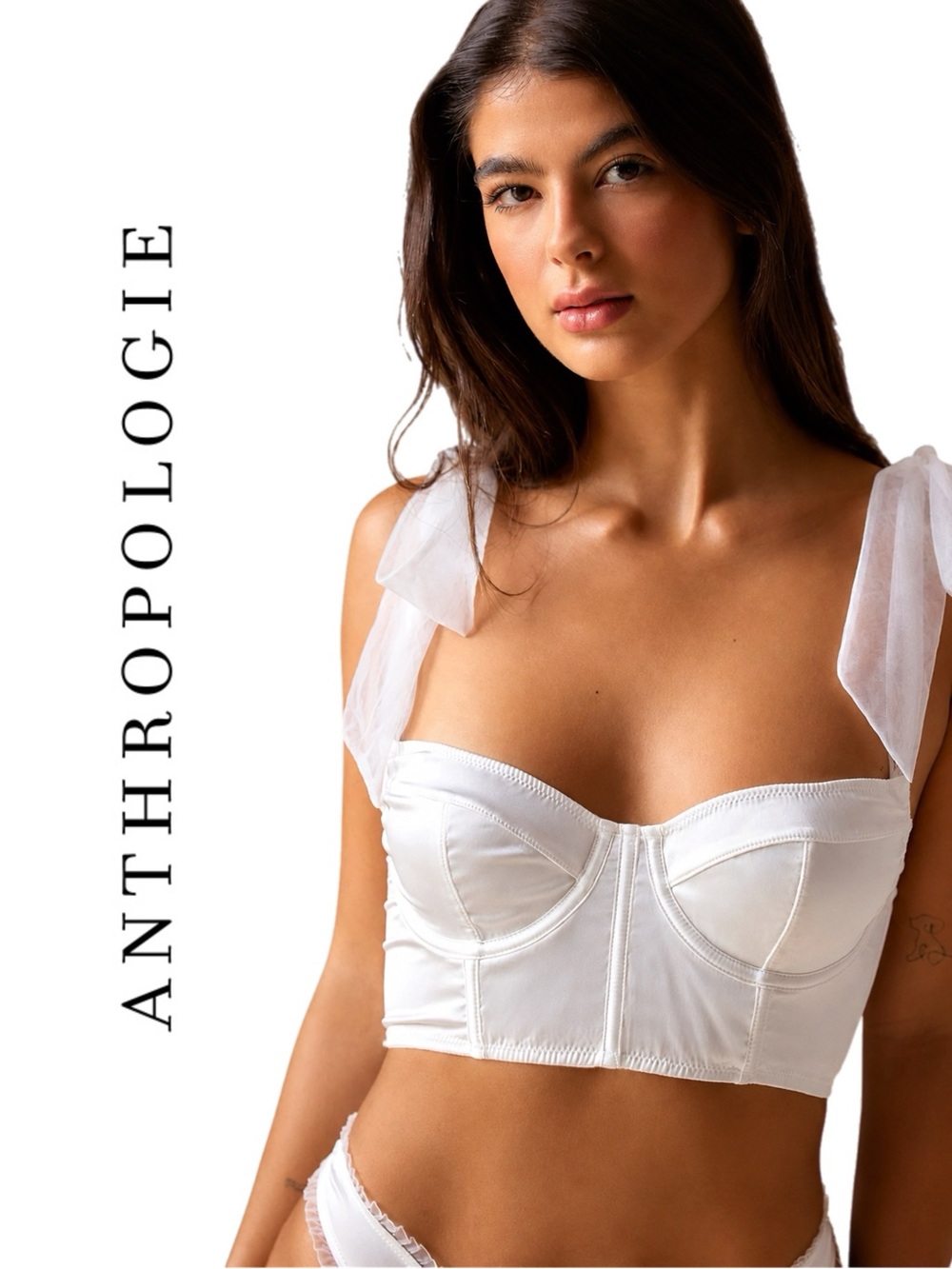 Anthropologie Weddings Satin & Tulle Bustier Top